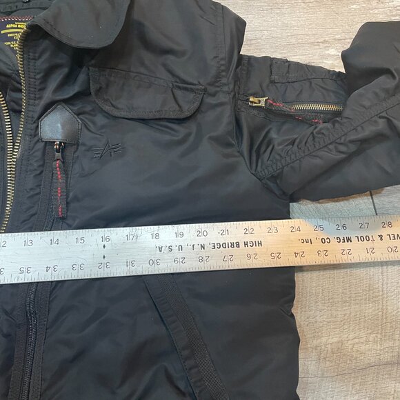 ALPHA INDUSTRIES CWU-45 Style Insulated Bomber Jacket Men Size XL Black - Picture 4 of 8